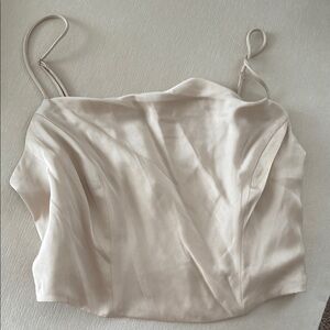 H&M Cream Crop Wrap Camisole Top